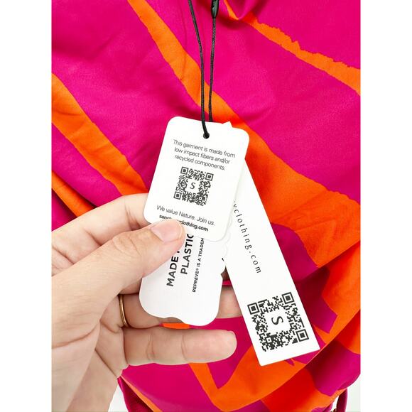 Sanctuary Pink Orange Bias Stripe Bandeau One Piece Swimsuit Size Small NWT - Picture 5 of 6